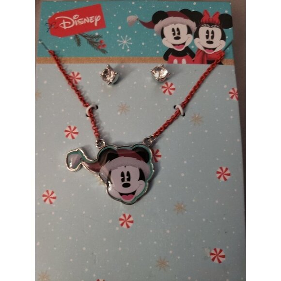 NEW Disney Mickey Mouse Necklace & Earring Christmas Gift Set - Picture 1 of 1